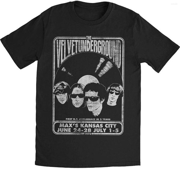 Camisetas para hombres Velvet subterráneo Vinyl ajustado camiseta de jersey (2xl) Camisa de adolescencia negra adolescente