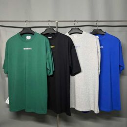 T-shirts hommes VET T-shirt d'été pour hommes et femmes coton décontracté minimaliste monogrammé haut à manches courtes en vrac 2022SS G230202