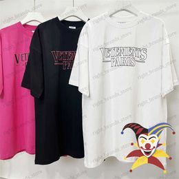 T-shirts pour hommes Vetements T-Shirt Hommes Femmes Rose Rouge AVC Lettre À Manches Courtes Surdimensionné Printemps Été VTM Tee T230707