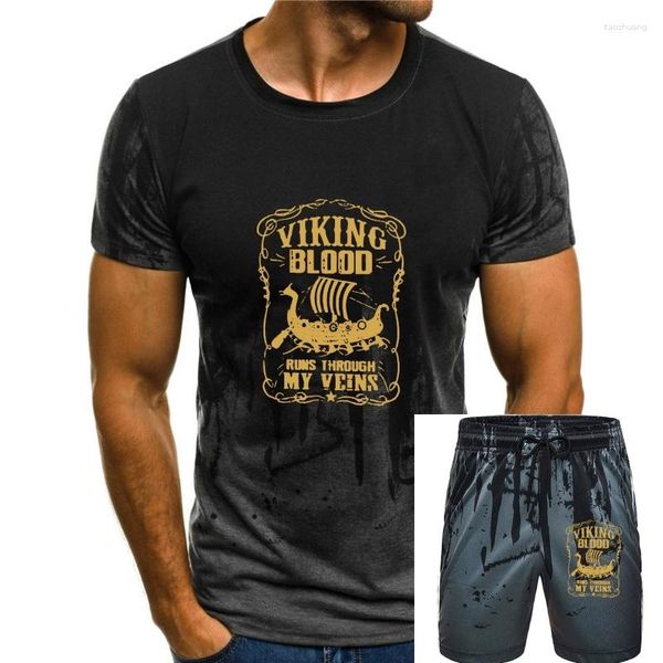 T-shirts pour hommes Viking Blood Graphic T-shirt en coton de haute qualité pour hommes à manches courtes Top Tee Summer Hip Hop Vêtements personnalisés