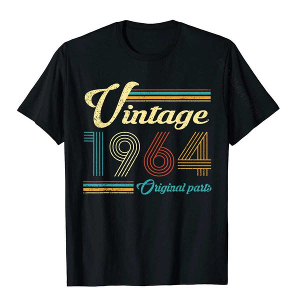 T-shirts Hommes Vintage 1964 Pièces originales drôle 56ème anniversaire Hommes Femmes T-shirt Coton T-shirt pour hommes Hip Hop T-shirts Famille normale 022223H