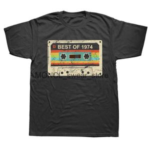 T-shirts voor heren Vintage 1974 Limited edition Cassette Tape 50th Birthday T Shirt Summer Style Graphic Cotton Strtwear Father Day Gifts T-shirt H240506