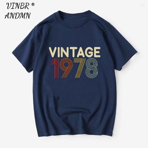 Heren t shirts vintage 1978 noodlijdende retro fade 44rd verjaardag cadeau partij shirt shirt katoen plus size mannen dames kleding o nek korte mouw top