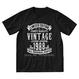 T-shirts masculins vintage 1988 t-shirt masque harajuku t-shirt coton cadeau d'anniversaire vieux tshirt tshirt ts ts tops strtwear harajuku t240510