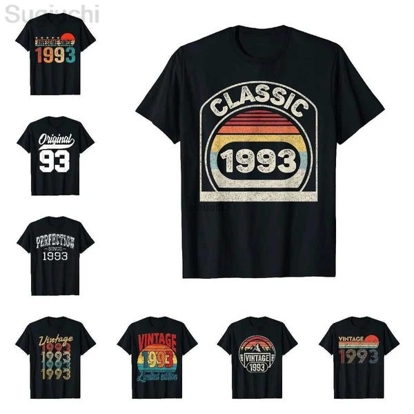 T-shirts pour hommes Vintage 1993 29 ans garçons et filles 29e anniversaire rétro années 90 cadeau T-shirt 100% coton T-shirts hommes femmes unisexe hauts tees