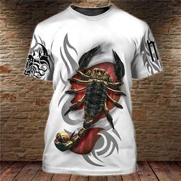 T-shirts voor heren Vintage Animal T-shirt voor heren Tiger/Scorpion Print Tops Tees 3D Casual Men's T-shirt Oversized mannen Kleding Ropa Para Hombre 022223H