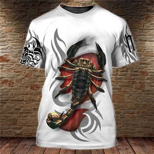 Camisetas para hombres Camiseta de animal vintage para hombres Tigre/Scorpion Tops Tops 3d Cashals Tope Camiseta de hombres de gran tamaño Ropa Ropa para Hombre 022223H