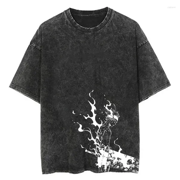 Camisetas para hombres Camisetas gráficas de anime vintage para hombres Mujeres Cómodas camisetas de algodón suave Tops Verano Casual Camiseta de gran tamaño Harajuku Streetwear