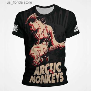 T-shirts hommes Vintage Arctic Monkey Graphic T-shirt Alex Turner Impression Hommes Strtwear Tops Rock Hip Hop Strt T-shirts Femmes Casual Gym T Y240321
