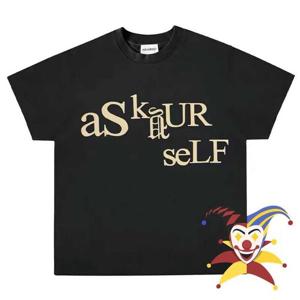 T-shirts Hommes Vintage ASKYURSELF Skateboard T-shirt Hommes Femmes Puffy Imprimer ASKYURSELF Tee Tops Lâche Manches Courtes T221202