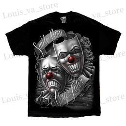 T-shirts masculins T-shirt noir vintage y2k strtwear cool 3d imprimé hommes vêtements ropa hombre hommes décontractés tops femme d'été maison courte sve t t240419