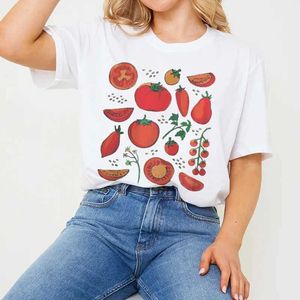 Camisetas para hombres Vintage Boho Tomato estampado Camiseta Fruit Botanical Graphic T Shirt