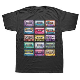 T-shirts voor heren Vintage Cassette Tapes Collection 80s 90s Muziek Mixtape T-shirt Grafische katoen Strtwear Verjaardagsgeschenken T-shirt Mens Kleding H240506