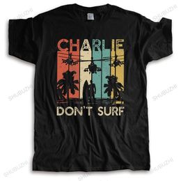 Heren T-shirts Vintage Charlie Don't Surf T-shirt Mannen Katoen Casual T-shirt Korte mouw Militaire Vietnamoorlog Apocalyps Nu Tee Tops Kleding 230519