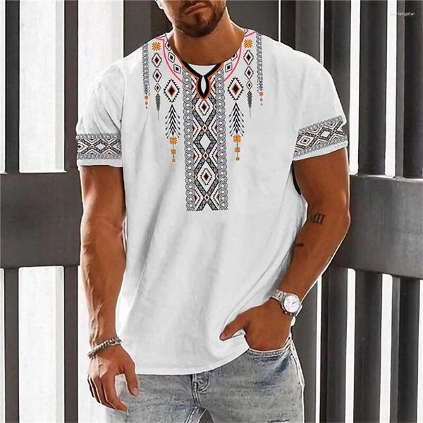 Camisetas para hombre, camisa de estilo étnico Vintage Dashiki, ropa tradicional, ropa informal de manga corta, ropa de calle Retro para hombres 2023