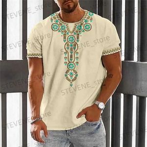 T-shirts hommes Vintage ethnique T-shirt 3D Imprimer Vêtements pour hommes O-Cou Tops surdimensionnés Slve T Summer Loose Male Strtwear Mens Pull T240325