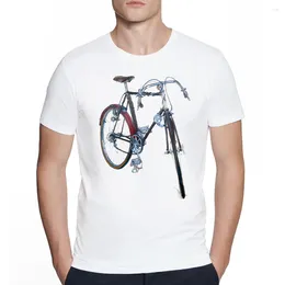 Camisetas para hombre Vintage Equipo fijo Bicicleta Ciclista Pintura Artista Camiseta Hombres Manga corta Bicicleta de carretera Amante del deporte Blanco Casual Boy Tees Tops