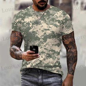 T-shirts masculins Vintage Forest Camouflage Mens T-shirt Casual Outdoor Universal Work Vêtements 2024 Tops de gym surdimensionnés