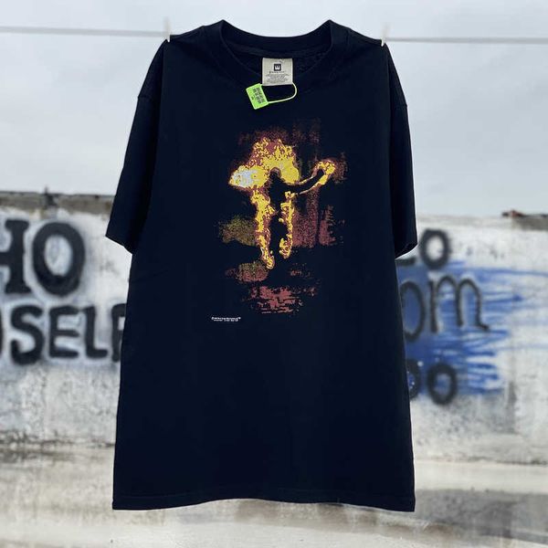 Camisetas para hombre Vintage alemán tanque banda de metal llama lavado desgastado corto Rammstein suelta media manga