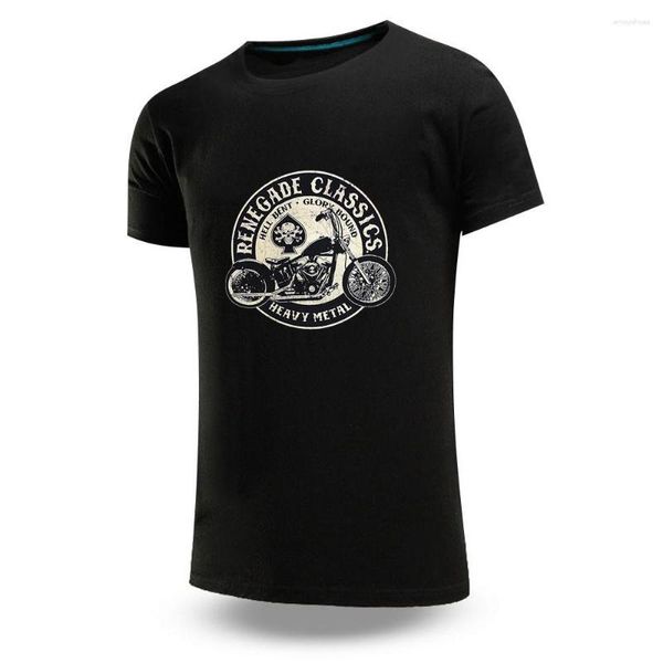 Camisetas para hombre Vintage Glory Bounds Motorcycle USA Camiseta de algodón de verano para hombre Casual O-cuello de manga corta cómodas camisetas de color sólido