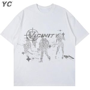 T-shirts voor heren vintage gotisch oversized t-shirt Harajuku hiphop tops esthetische grafische print y2k kleren streetwear mode Koreaanse tees 230517