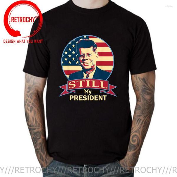 T-shirts pour hommes Vintage John F Kennedy Toujours mon président Bannière américaine T-shirts Histoire rétro et politique Affiche de propagande pour hommes