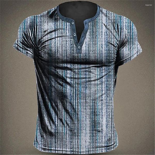 Camisetas para hombre, camiseta informal con estampado 3D de letras Vintage, ropa de calle de manga corta de gran tamaño, ropa superior de moda