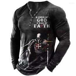 Mannen T Shirts Vintage Lange Mouwen Voor Mannen 3d Print mannen Schedel T-shirts Straat Hip Hop Katoenen Tops Oversized Tees Kleding