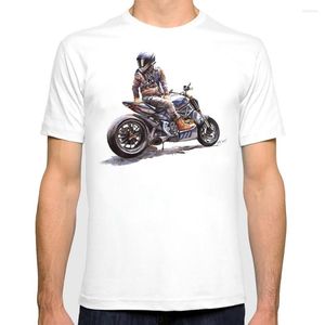 T-shirts pour hommes Vintage Hommes Moto Aquarelle Art Imprimer T-shirt Été K100 Moto Hipster Tee Shirt Blanc Tenues Décontractées
