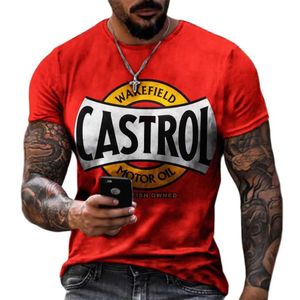 T-shirts pour hommes Vintage T-shirts pour hommes 3d Texaco Imprimer à manches courtes Castrol Tops T-shirt à l'huile de mode pour hommes T-shirt de moto T-shirts surdimensionnés 022223H