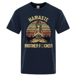 T-shirts pour hommes Vintage Namaste Mère Explicite T-shirt drôle T-shirt Hommes Tshirt Wome Coton Tees Tops Lâche Manches courtes Vêtements surdimensionnés