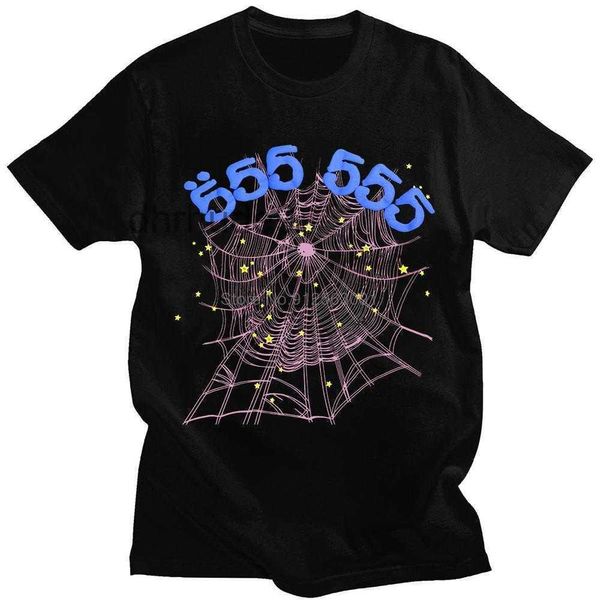 T-shirts pour hommes Impression vintage Sp5der 555555 Numéro d'ange T-shirt Hommes Femmes B Qualité Spider Web Modèle T-shirt Top Tees G230427 QEGN