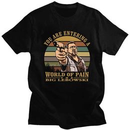 T-shirts voor heren vintage retro Je gaat een wereld van pijn in de grote lebowski t-shirt Walter sobchak nieuwe t shirts grappige tops t kleding cadeau t240425