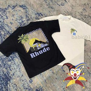 T-shirts pour hommes Vintage Rhude Moonlight Tropics T-shirt Hommes Femmes T-shirts surdimensionnés Rh Car Tops Tee T230321