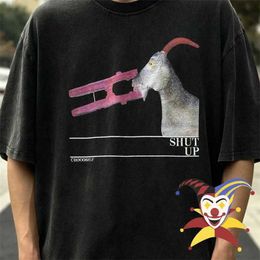 T-shirts voor heren Vintage Saint Michael Goat Print T-Shirt Men Women Oversized Tee Tops Streetwear T-shirt J240409