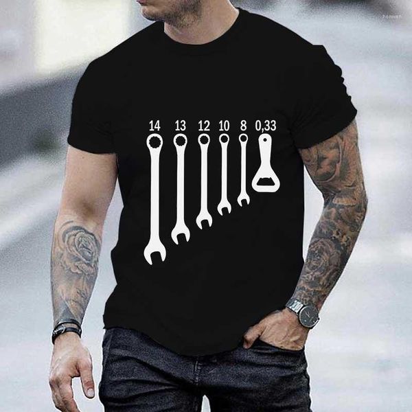 Hommes T-shirts Vintage Clé À Vis Ouvre Mécanicien T-shirt Pour Hommes Voiture Fix Ingénieur T-shirt À Manches Courtes Drôle Top Vêtements