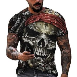 T-shirts hommes Vintage Skull T-shirt pour hommes 3D imprimé crâne hommes T-shirts surdimensionnés à manches courtes Tops Tee Shirt hommes mort vêtements Camiseta