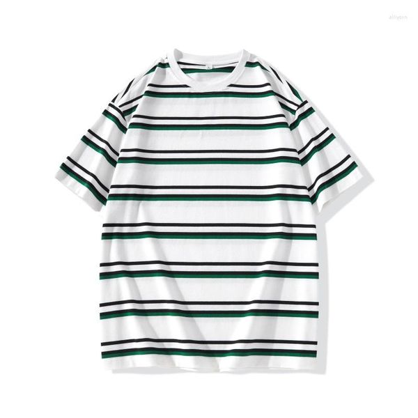 Hommes t-shirts Vintage rayé chemise hommes vêtements Harajuku haute qualité décontracté à manches courtes t-shirt coréen Streetwear à la mode hauts amples 2023