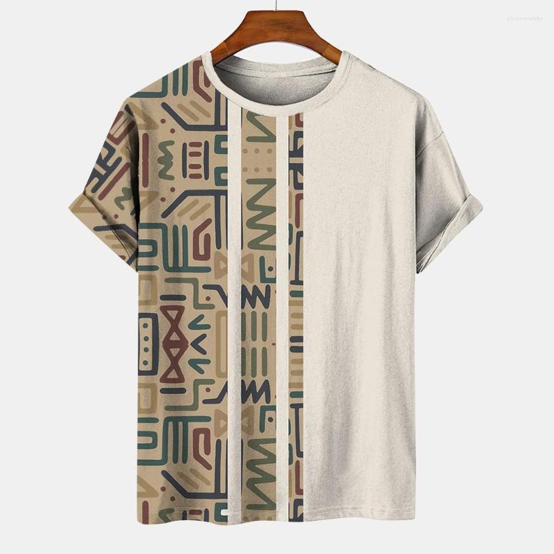 Men's T Shirts Vintage Striped T-shirts Summer Short Sleeve Tees Fashion Casual Harajuku Tops Mans Streetwears Loose Male Clothing