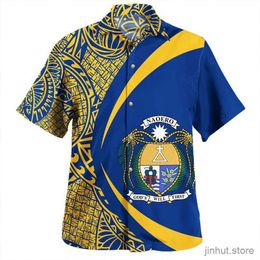 T-shirts masculins vintage Summer 3d La République de Nauru National Flag Shirts Nauru Emblem Graphic Shirts Shirts Men Cold Clothing Clothing