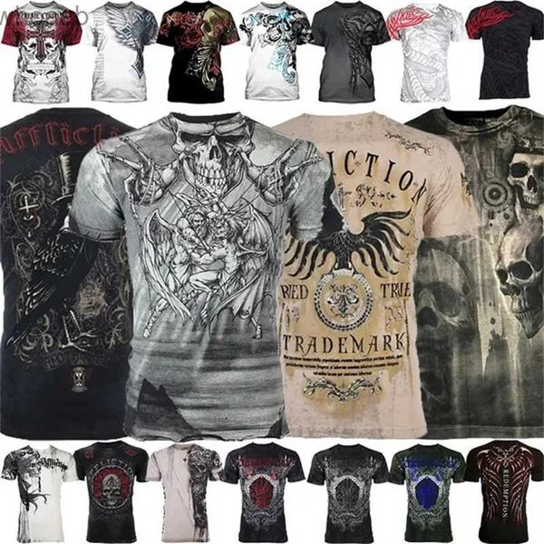 Camisetas para hombres Camiseta vintage para hombres Impreso en 3D Camiseta con gráficos de calavera Goth Punk y2k Ropa Streetwear Harajuku Hombres Mujeres Sudadera Tops 240130