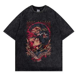 T-shirts pour hommes Vintage T-shirts lavés Attack On Titan T-shirt imprimé Hommes Harajuku T-shirt oversize Couple Coton Mode Hommes Y2k Streetwear 230620