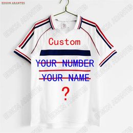 Camisetas para hombre Vintage White France T-shirt Hombre DIY Número de nombre Fans franceses Jersey Custom Unisex Blank Team Uniform Verano Manga corta Tops 230522