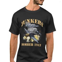 Herren T-Shirts Vintage WWII German Junkers Ju87 Stuka Bomber T-Shirt. Sommer-Baumwoll-Kurzarm-O-Ausschnitt-Herrenhemd S-3XL