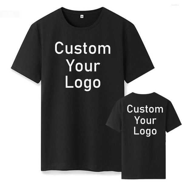 Camisetas para hombre VIP Link haga su diseño Logo imágenes o textos personalizados de gran tamaño hombres mujeres 200 Gsm camisa de manga corta de algodón