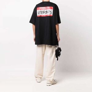 T-shirts voor heren VTM Hoge kwaliteit Hallo mijn naam is Vetements Fashion T-Shirt Men 1 1 Oversize Vetements Women T-Shirt VTM Korte mouw Tops G230202