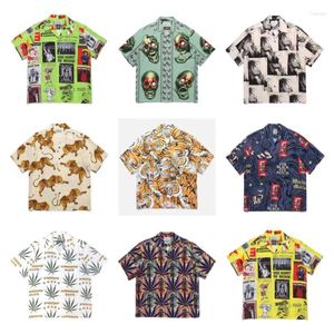 T-shirts pour hommes WACKO MARIA Chemise T-shirt de haute qualité 1: 1 Vintage Print Hawaii Voyage Beach Hommes Femmes Lâche avec étiquettes