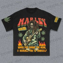 T-shirts hommes Warren Graphic T-shirts Skull Print 100% coton T-shirt pour hommes et femmes Hip Hop Strtwear Lota Hot Sale Tops T240325