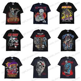 Camisetas para hombres Warren WL Camiseta Camisetas Streetwear Patrón de calavera Hombres Mujeres Hip Hop Algodón Ropa retro Camisetas de gran tamaño T240122