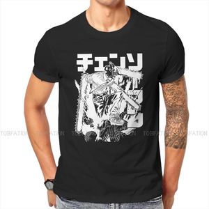 T-shirts pour hommes Warrior O Cou T-shirt Chainsaw Homme Anime Pur Coton Classique T-shirt Homme Tops Mode Plus Taille